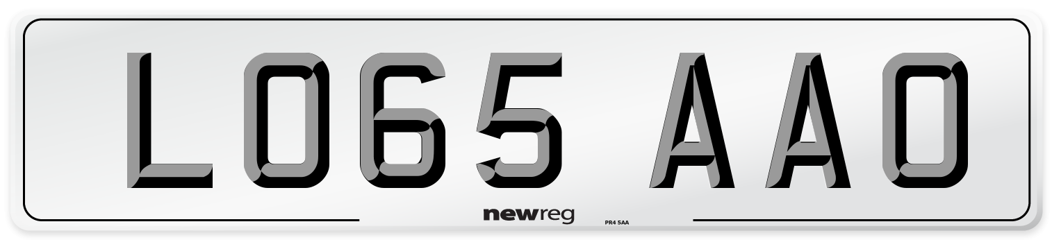 LO65 AAO Number Plate from New Reg